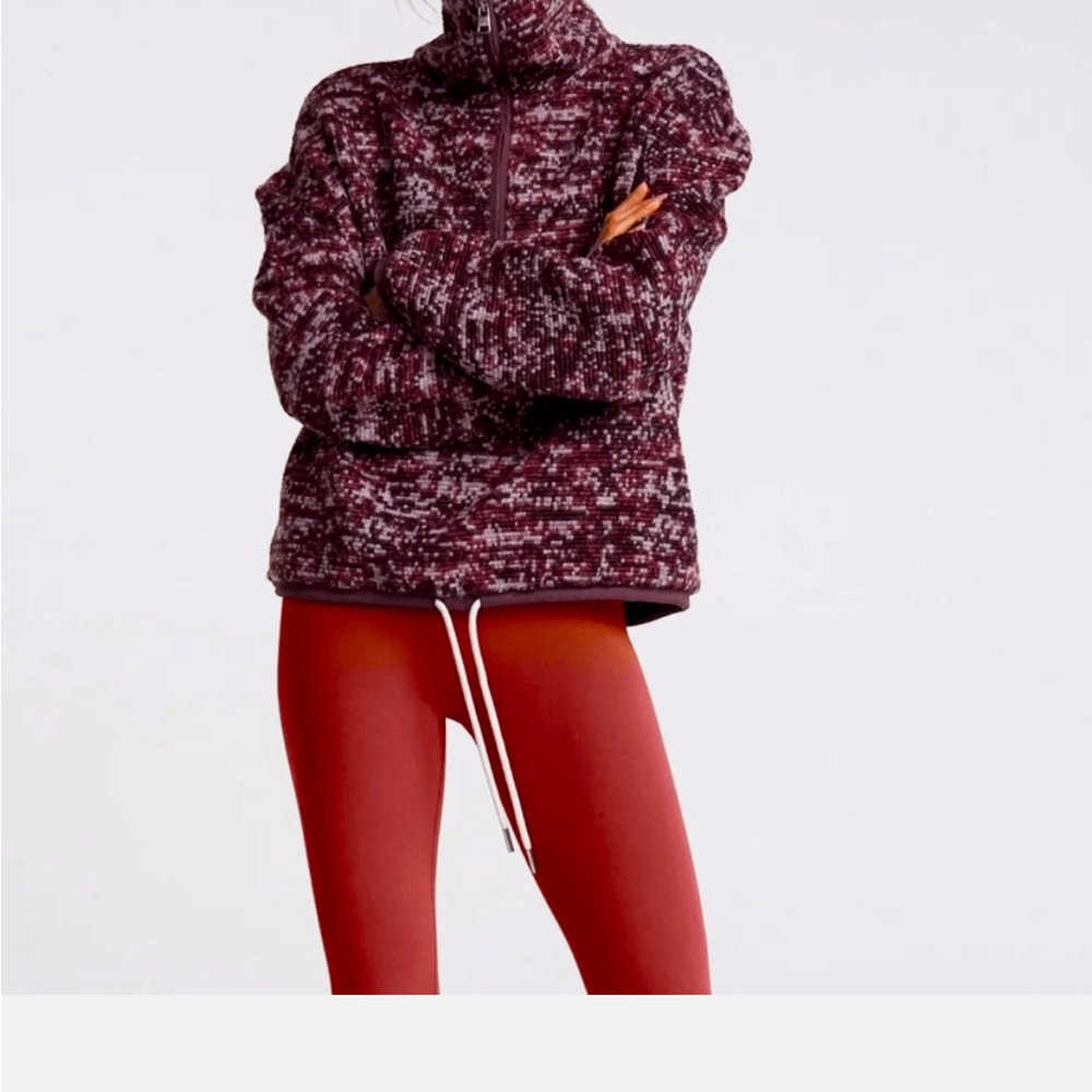 Varley Women's Maroon Patterned Sweater - image 1